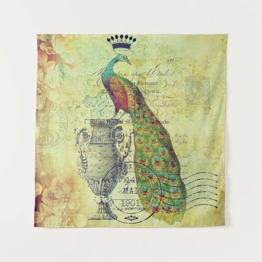 Peacock en urn wandkleed (Voorkant)