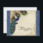 Peacock en Veer Formele Receptie Navy Blue Kaart<br><div class="desc">PAPIERSELECTIE: Dit is te zien op basispapier, een andere geweldige keuze zou zijn "metallisch ijs", een schoon wit, gepeld grijs oppervlak. Het zou ook mooi zijn op "Champagne Metallic" linen, vilt of een van de andere keuzes. COLOR PALETTE: horizon blue, tan, crème, marineblauw, groen en roest. ONTWERP: Deze antiek uitnodiging...</div>