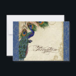 Peacock en Veer Formele Receptie Navy Blue Kaart<br><div class="desc">PAPIERSELECTIE: Dit is te zien op basispapier, een andere geweldige keuze zou zijn "metallisch ijs", een schoon wit, gepeld grijs oppervlak. Het zou ook mooi zijn op "Champagne Metallic" linen, vilt of een van de andere keuzes. COLOR PALETTE: horizon blue, tan, crème, marineblauw, groen en roest. ONTWERP: Deze antiek uitnodiging...</div>