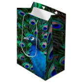 Peacock en Veer Medium Cadeauzakje (Voorkant Gekanteld)