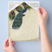 Peacock en veren die passen bij de DIY-enveloppen Flyer (Hand)