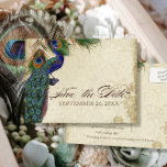 Peacock en veren Formaal sparen de Datum Aqua Blue Aankondigingskaart<br><div class="desc">PAPIERSELECTIE: Briefkaarten worden afgedrukt op een zeer mooie, zeer zware voorraad die glanzend is aan de voorkant en matte afwerking aan de achterkant. COLOR PALETTE: tan, royal blue, green, en roest. ONTWERP: Dit antiek , geïnspireerde bruiloft collectie heeft een volledig samenstel van producten en kan in verschillende kleuren worden gemaakt....</div>