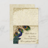 Peacock en veren Formele DIY Folders Tent Kaarten (Voorkant / Achterkant)