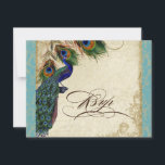 Peacock en veren Formele RSVP-respons Aqua Blue RSVP Kaartje<br><div class="desc">PAPIERSELECTIE: Dit is te zien op basispapier, een andere geweldige keuze zou zijn "metallisch ijs", een schoon wit, gepeld grijs oppervlak. Het zou ook mooi zijn op "Champagne Metallic" linen, vilt of een van de andere keuzes. COLOR PALETTE: aqua blue, tan, royal blue, green, and roest. ONTWERP: Deze antiek geïnspireerde...</div>