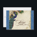 Peacock en veren Formele RSVP-respons Royal Blue RSVP Kaartje<br><div class="desc">PAPIERSELECTIE: Dit is te zien op basispapier, een andere geweldige keuze zou zijn "metallisch ijs", een schoon wit, gepeld grijs oppervlak. Het zou ook mooi zijn op "Champagne Metallic" linen, vilt of een van de andere keuzes. COLOR PALETTE: horizon blue, tan, royal blue, green, and roest. ONTWERP: Deze antiek geïnspireerde...</div>