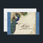 Peacock en veren Formele RSVP-respons Royal Blue RSVP Kaartje<br><div class="desc">PAPIERSELECTIE: Dit is te zien op basispapier, een andere geweldige keuze zou zijn "metallisch ijs", een schoon wit, gepeld grijs oppervlak. Het zou ook mooi zijn op "Champagne Metallic" linen, vilt of een van de andere keuzes. COLOR PALETTE: horizon blue, tan, royal blue, green, and roest. ONTWERP: Deze antiek geïnspireerde...</div>