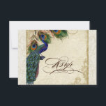Peacock en veren Formele RSVP-responscarrière RSVP Kaartje<br><div class="desc">PAPIERSELECTIE: Dit wordt getoond op basispapier, een andere geweldige keuze zou zijn "metallisch ijs", een schoon wit, parelachtig onderzees oppervlak. Het zou ook mooi zijn op "Champagne Metallic" linen, vilt of een van de andere keuzes. COLOR PALETTE: crème, tan, royal blue, green, and roest. ONTWERP: Deze antiek geïnspireerde RSVP-reactiekaart is...</div>