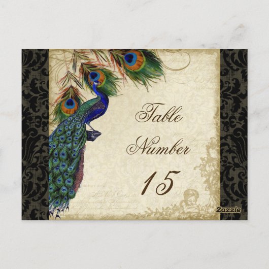 Peacock en veren Formele weddenschappen Briefkaart (Achterkant)