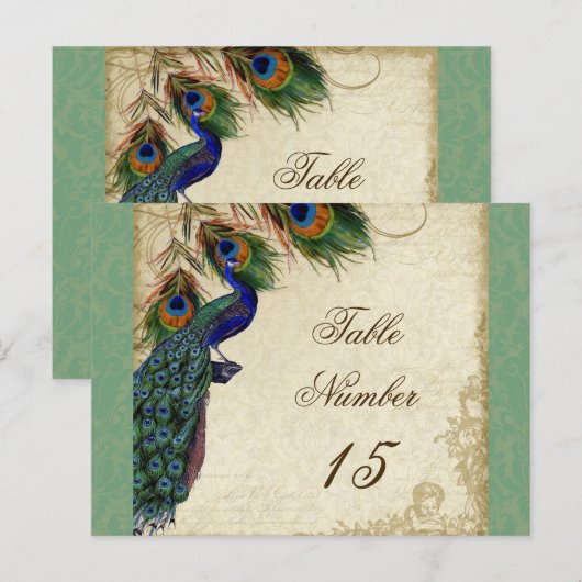 Peacock en veren Formele weddenschappen Briefkaart (Voorkant / Achterkant)