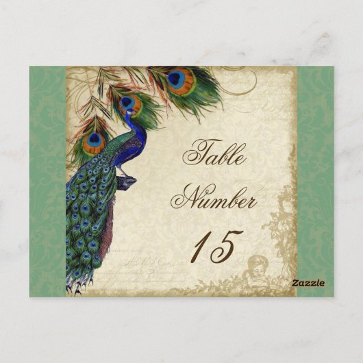 Peacock en veren Formele weddenschappen Briefkaart (Achterkant)