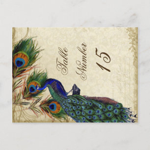 Peacock en veren Formele weddenschappen Briefkaart