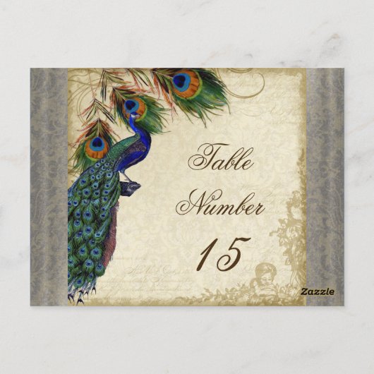 Peacock en veren Formele weddenschappen Briefkaart (Achterkant)