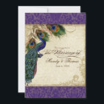 Peacock en veren Plechtige bruiloft Nodig Paars Kaart<br><div class="desc">PAPIERSELECTIE: Dit is te zien op basispapier, een andere geweldige keuze zou zijn "metallisch ijs", een schoon wit, gepeld grijs oppervlak. Het zou ook mooi zijn op "Champagne Metallic" linen, vilt of een van de andere keuzes. COLOR PALETTE: diep paars, tan, rokerblauw, groen en roest. ONTWERP: Dit antiek , geïnspireerde...</div>