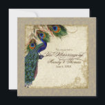 Peacock en veren Plechtige bruiloft Noite Taupe Ta Kaart<br><div class="desc">PAPIERSELECTIE: Dit is te zien op basispapier, een andere geweldige keuze zou zijn "metallisch ijs", een schoon wit, gepeld grijs oppervlak. Het zou ook mooi zijn op "Champagne Metallic" linen, vilt of een van de andere keuzes. COLOR PALETTE: taupe, aqua blue, tan, rokerblauw, groen en roest. ONTWERP: Deze antiek ,...</div>