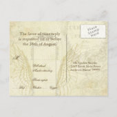 Peacock en veren Plechtige bruiloft RSVP Reactie Uitnodiging Briefkaart (Achterkant)