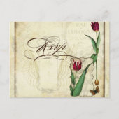 Peacock en veren Plechtige bruiloft RSVP Reactie Uitnodiging Briefkaart (Voorkant)