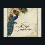 Peacock en veren Plechtige bruiloft RSVP Reactie Uitnodiging Briefkaart<br><div class="desc">PAPIEREN SELECTIE: Briefkaarten zijn gedrukt op een zeer mooie, zware kaartvoorraad die glanzend is aan de voorzijde en mat aan de achterzijde. KLEUR PALET: crème, tan, crème koningsblauw, groen en roest. ONTWERP: Matching RSVP Response Kaart. Aan de voorkant van dit ontwerp bevindt zich een met de hand geletterd RSVP-lettertype voor...</div>
