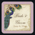 Peacock en veren Plechtige Labels voor zegels<br><div class="desc">KLEURENPALET: lila lavendel, tan, crème koningsblauw, groen en roest. ONTWERP: Deze stickers kunnen voor vele doeleinden worden gebruikt om uw huwelijksfeest extra speciaal te maken voor zeer weinig kosten. Gebruik ze als cupcake toppers voor vrijgezellenfeesten (gebruik gewoon een karton iets groter dan de sticker en een grote tandenstoker of hors'd'oeuvres...</div>