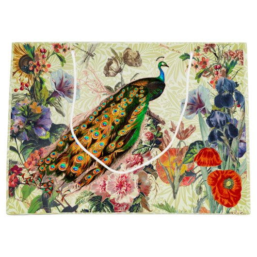 PEACOCK EN WILLIAM MORRIS GESCHENKZAK GROOT CADEAUZAKJE (Voorkant)