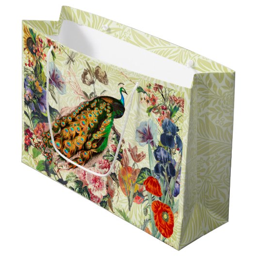 PEACOCK EN WILLIAM MORRIS GESCHENKZAK GROOT CADEAUZAKJE (Voorkant Gekanteld)