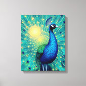 Peacock Energies in Bloom – Premium Wrapped Canvas Afdruk (Voorkant)