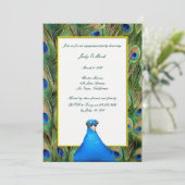 Peacock Engagement Party Uitnodiging (Staand voorkant)