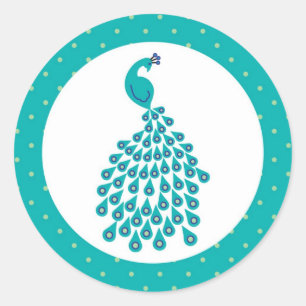 Peacock Envelope Seal Sticker
