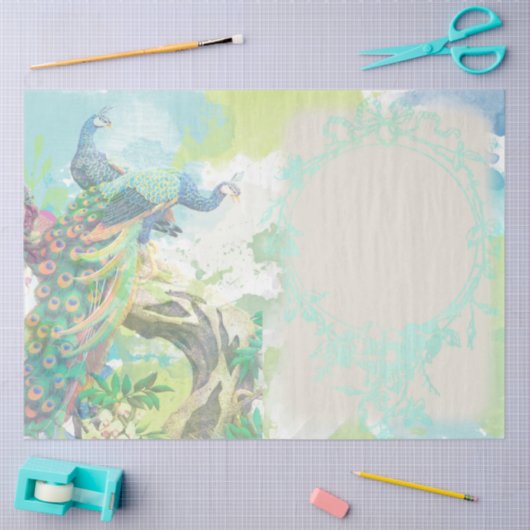 Peacock Ephemera 3 Tissuepapier (Craft)