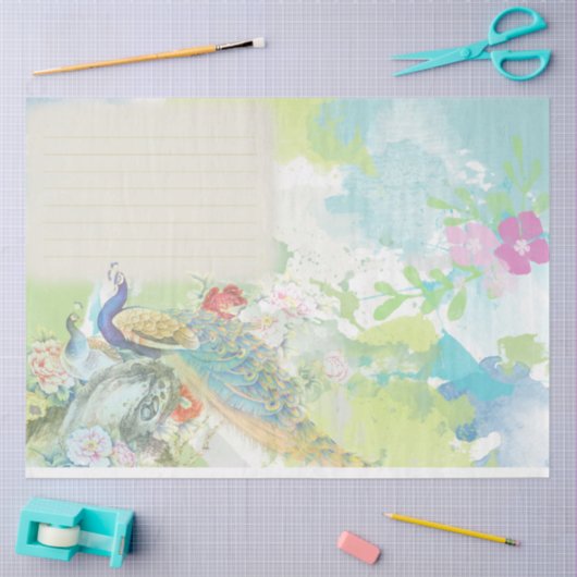 Peacock Ephemera 4 Tissuepapier (Craft)