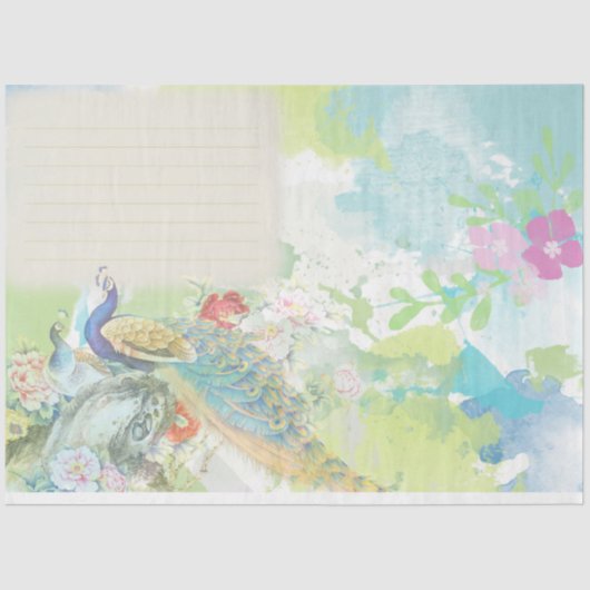 Peacock Ephemera 4 Tissuepapier (Voorkant)