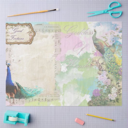 Peacock Ephemera 5 Tissuepapier (Craft)