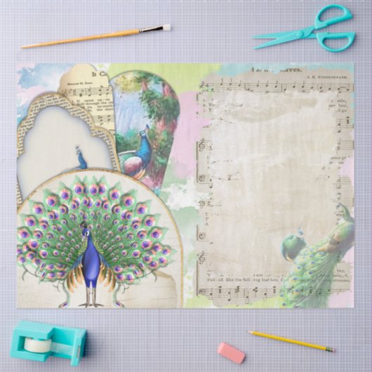 Peacock Ephemera 6 Tissuepapier (Craft)