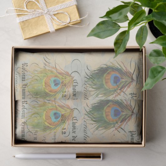Peacock Ephemera Complimentry Decoupage Paper Tissuepapier (Geschenk)