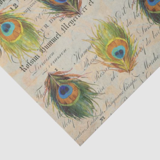 Peacock Ephemera Complimentry Decoupage Paper Tissuepapier (Detail)