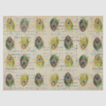 Peacock Ephemera Complimentry Decoupage Paper