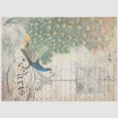 Peacock Ephemera Decoupage Paper left Tissuepapier (Voorkant)