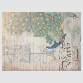 Peacock Ephemera Decoupage Paper right Tissuepapier
