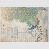 Peacock Ephemera Decoupage Paper right Tissuepapier (Voorkant)