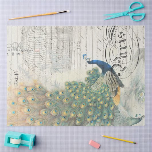 Peacock Ephemera-ontkoppelpapier Tissuepapier (Craft)