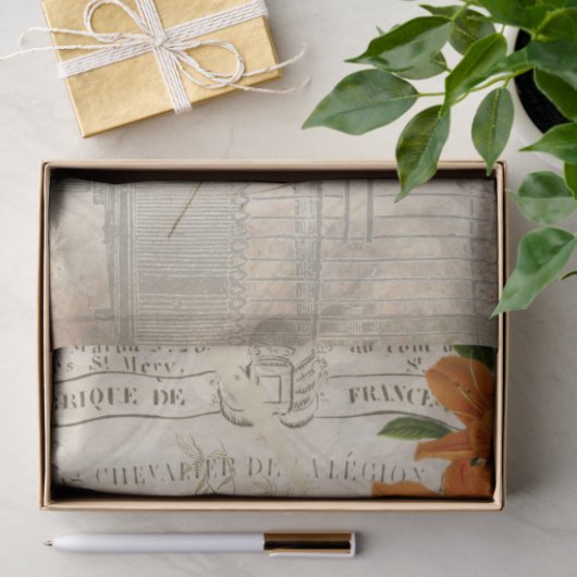 Peacock Ephemera Ontvapt weefsel Papierlandschap Tissuepapier (Geschenk)