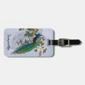 Peacock Ephemera Romantic Blue  Botanische chemica Bagagelabel (Voorkant horizontaal)