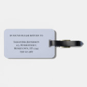 Peacock Ephemera Romantic Blue  Botanische chemica Bagagelabel (Achterkant horizontaal)