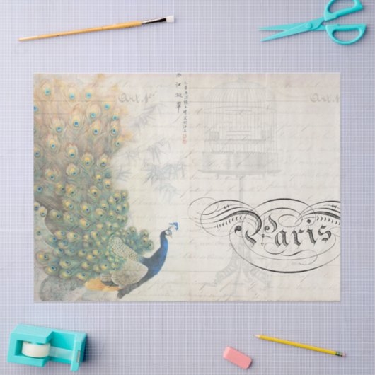 Peacock Ephemera - Scheidingspapier horizontaal Tissuepapier (Craft)