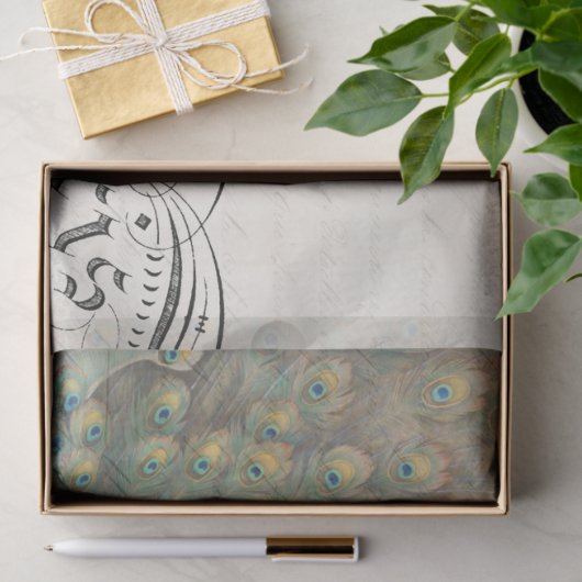 Peacock Ephemera - Scheidingspapier horizontaal Tissuepapier (Geschenk)