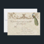 Peacock & Etsen Bruiloft RSVP Kaart<br><div class="desc">Deze elegante en verfijnde bruiloft uitnodigingsset, bijpassende RSVP Response Kaart combineert het beste van traditioneel en de frisheid van de hedendaagse. Het mengen van kunstelementen en origineel waterverf kunstwerk handgeschilderd door Audrey Jeanne Roberts geeft een mooie en tijdloze kwaliteit aan deze uitnodiging. Een statige Peacock rust op elegante geëtste wervelingen...</div>