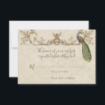 Peacock & Etsen Bruiloft RSVP Kaart<br><div class="desc">OPMERKING: Gebruik deze grootte voor de vierkante of lange rechthoekige uitnodigingen. Ze zijn de juiste maat om in de enveloppen te passen. DESIGN COLLECTIE: Deze elegante en verfijnde bruiloft uitnodigingsset, bijpassende RSVP Response Kaart combineert het beste van traditioneel en de frisheid van de hedendaagse. Het mengen van kunstelementen en origineel...</div>