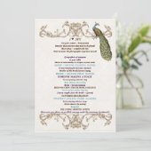  Peacock & Etsen Bruiloft Spy Wit Kaart (Staand voorkant)