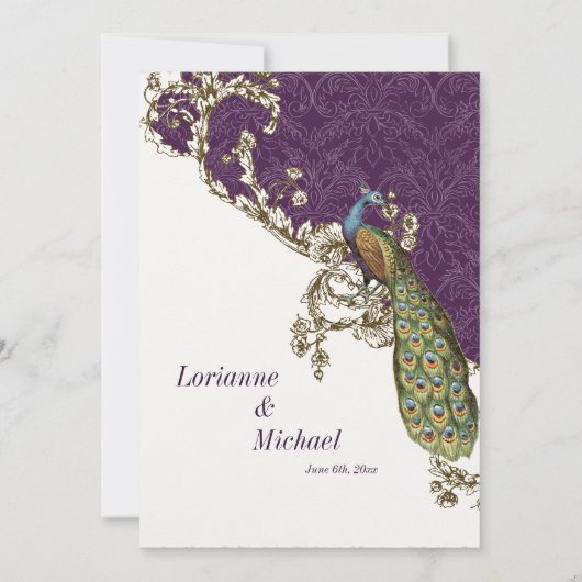 Peacock & Etsen Bruiloft Spy Wit Kaart (Achterkant)