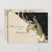 Peacock & Etsen RSVP Response Briefkaart (Voorkant / Achterkant)