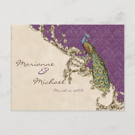  Peacock & Etsen RSVP Response Briefkaart (Voorkant)